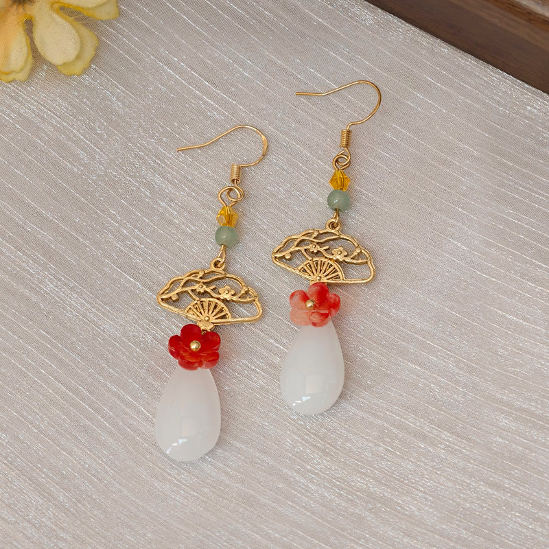Style National Brass Ear Hook Vintage Court Ethnic Han Clothing Earrings