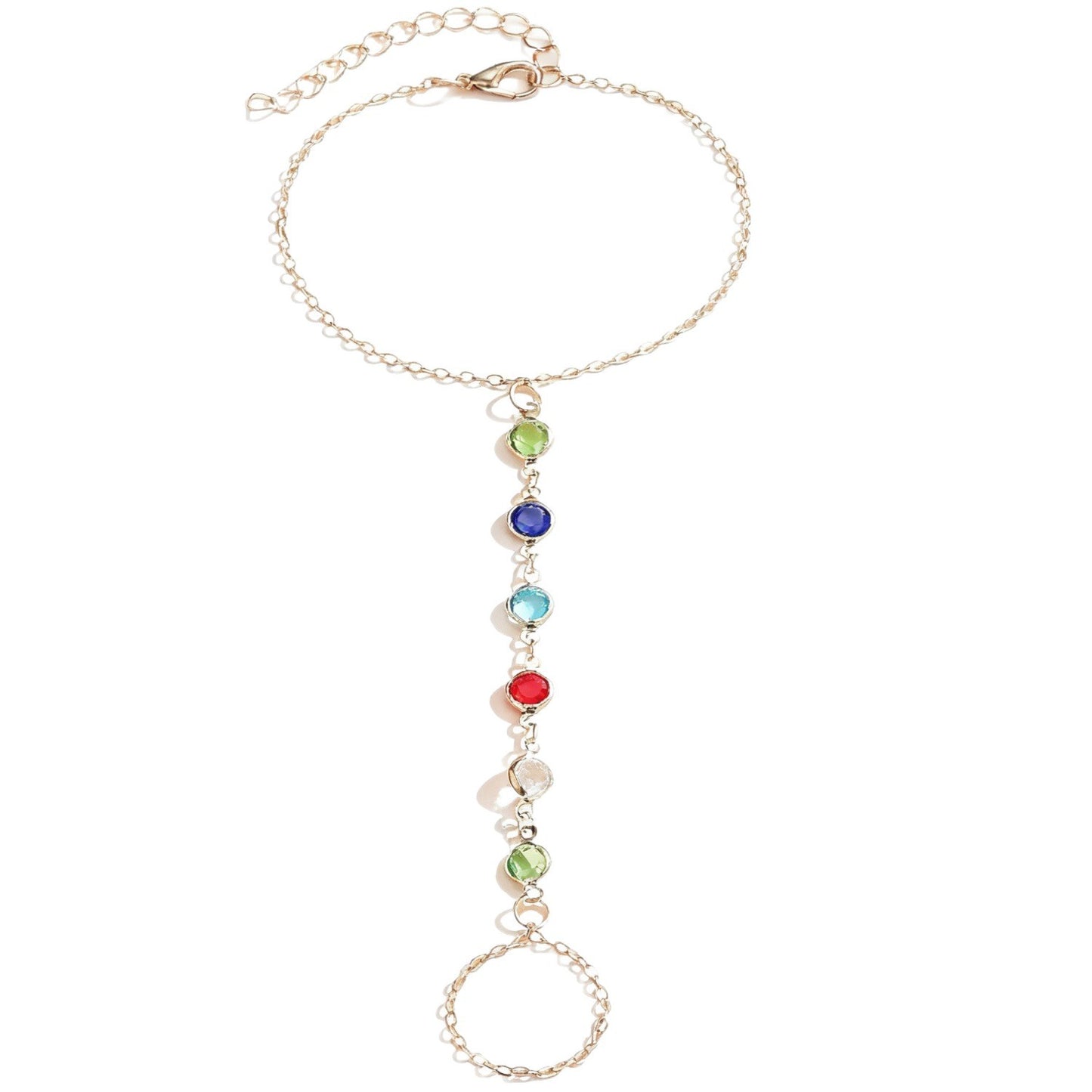 Zircon Square Colorful Diamond Personality Trend Simple Bracelet