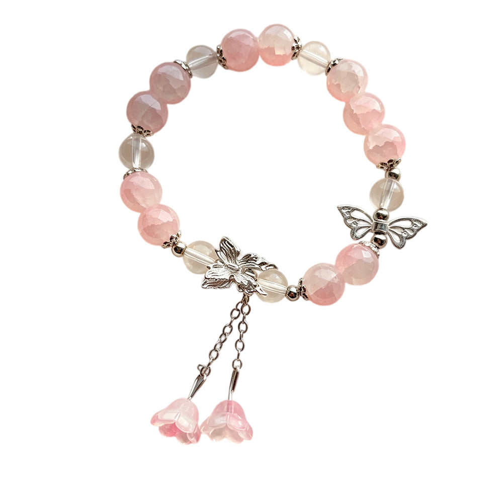 Glaze Butterfly Lily Design Female High-grade Sweet Girlfriends Bracelets