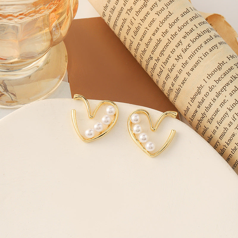 Korean Style Simple Vintage Pearl High-grade Ear Tassel Female Niche Earrings