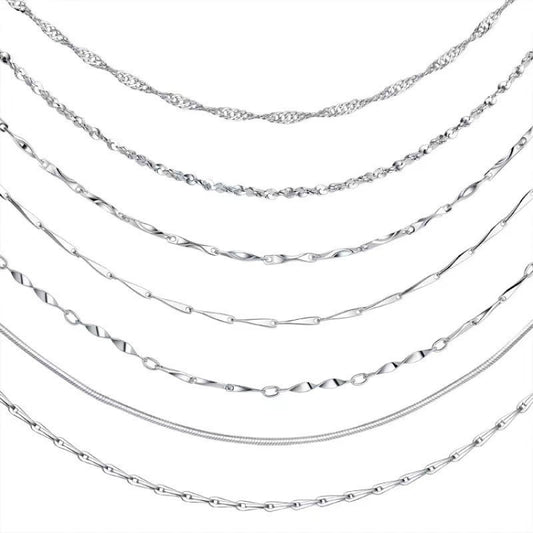Women's Plated Short Clavicle Ingot Snake Bones Chain Melon Seeds Water Necklaces
