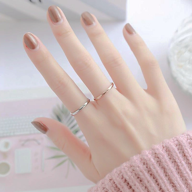 Titanium Steel Female Simple Couple Ornament Rings