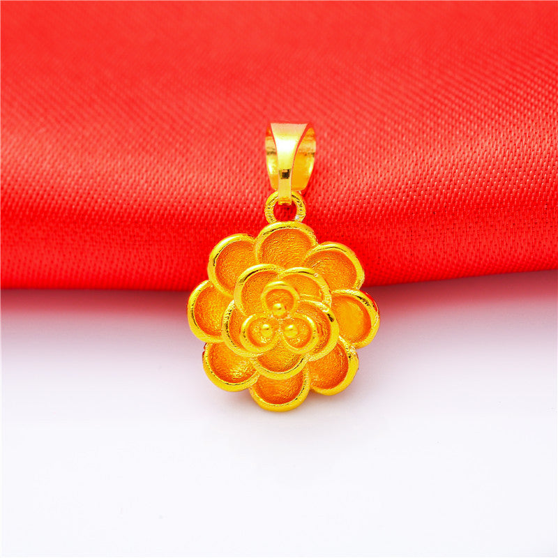 Women's Brass Gold Plated Alluvial Small Love Pendants