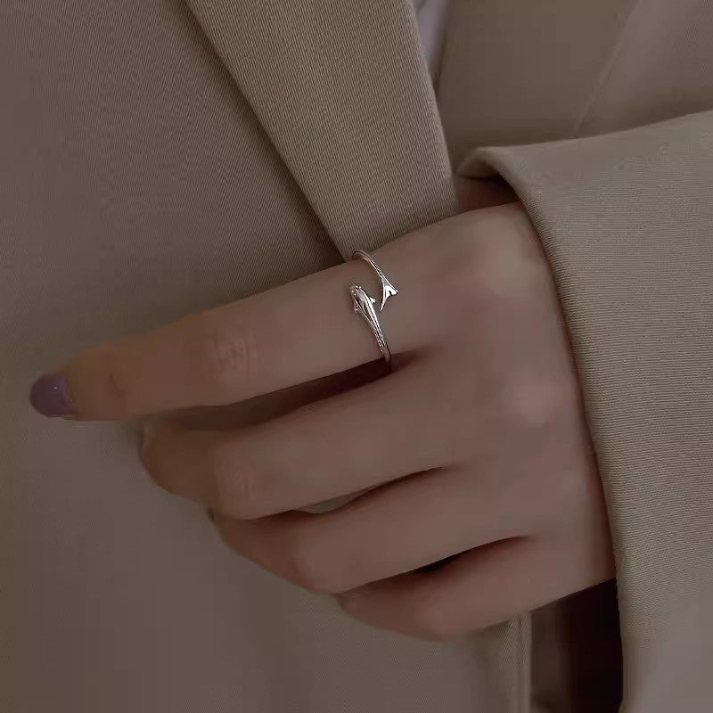 Women's Dolphin Tail Light Luxury Cold Style Design Simple Open-end Rings