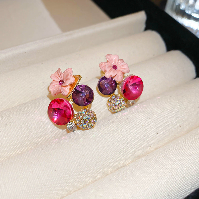Needle Butterfly Enamel Vintage Court Style Delicate Light Luxury Earrings