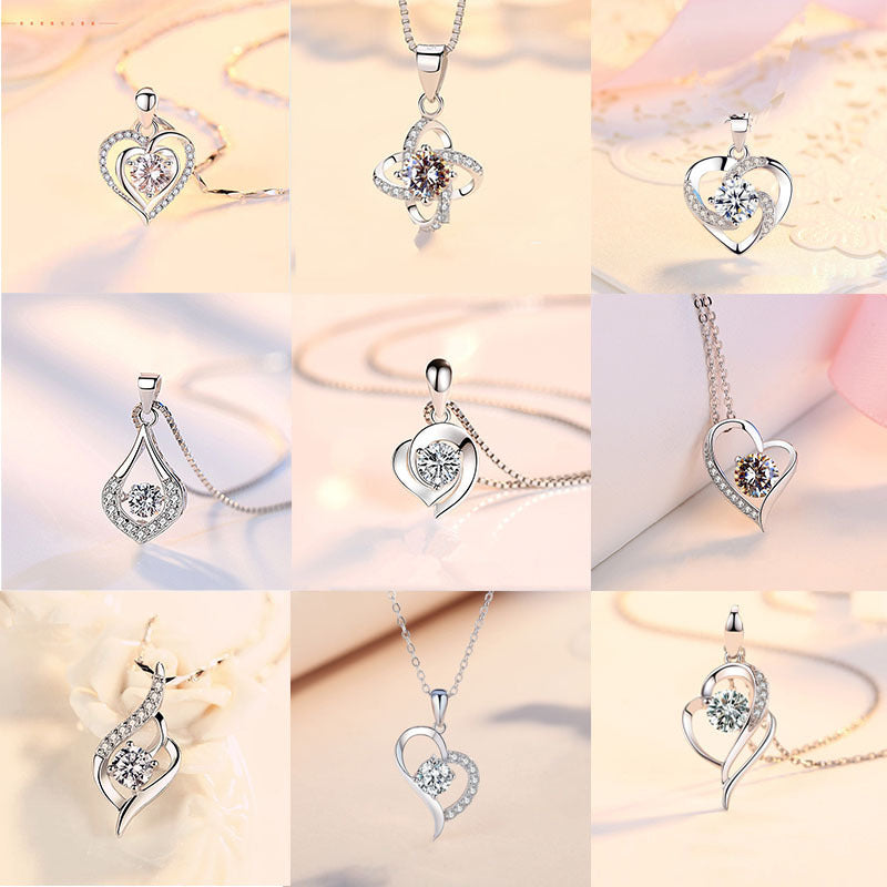 Imitation Moissanite Female Clavicle Chain Gift Necklaces