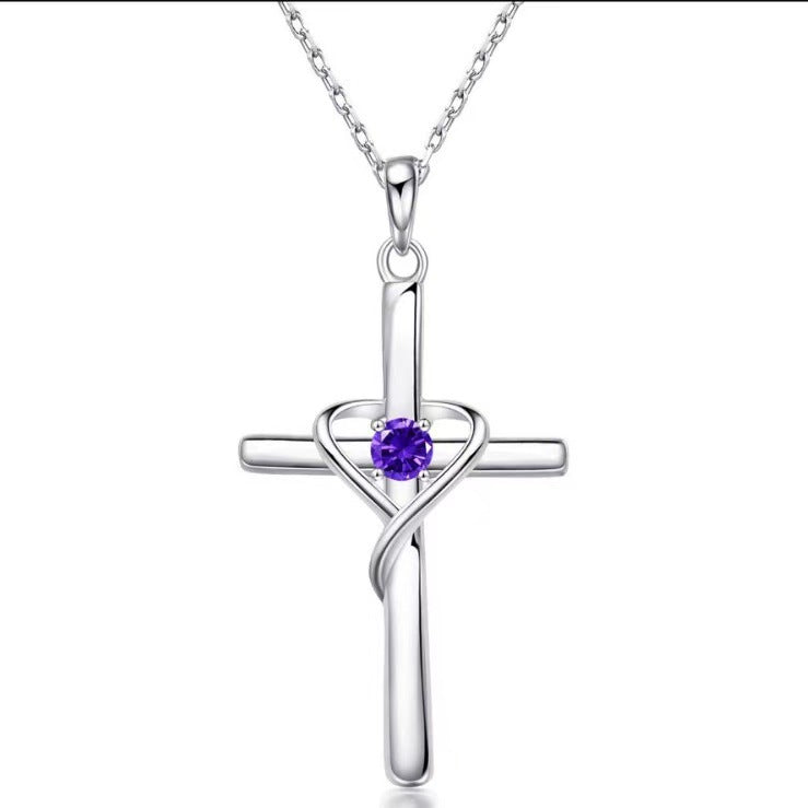 Women's Beating Lucky Heart Cross Love Light Luxury Pendants