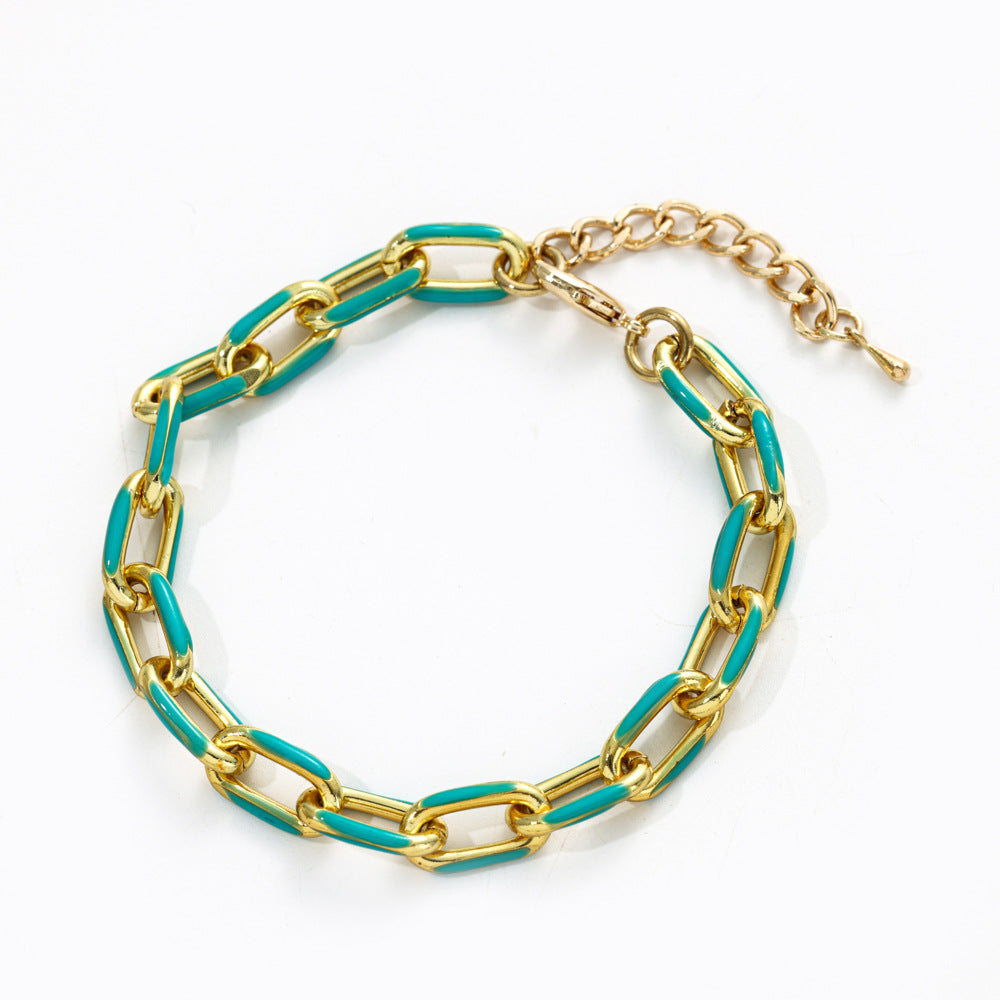 Women's Punk Alloy Oil Dripping Color Bracelets