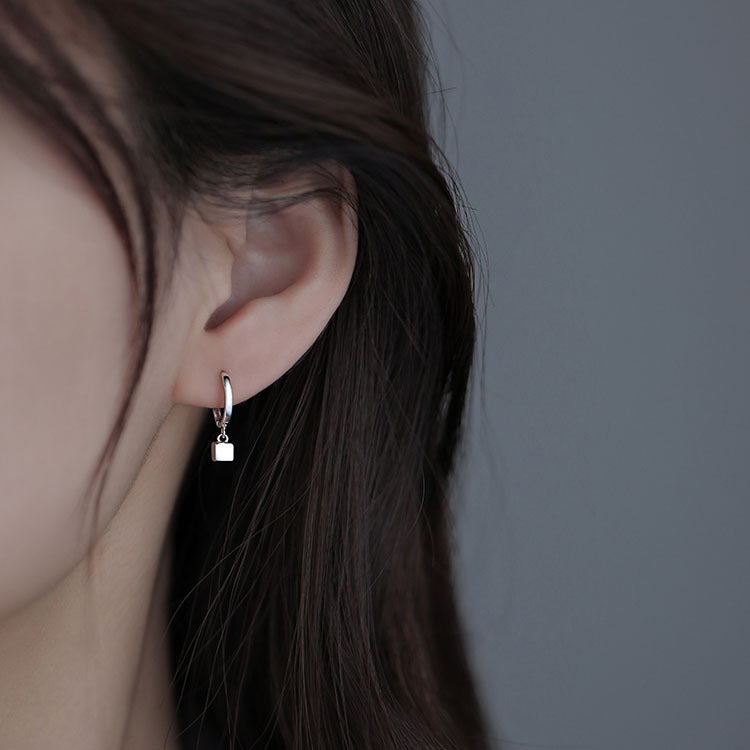 Women's Square Ear Clip Simple Fashion Cold Style Special Stud Earrings