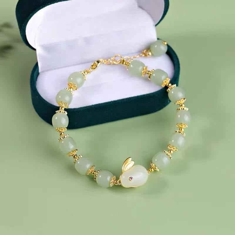 Women's Jade Rabbit Blessing Card For Design Good-looking Girlfriends Bracelets