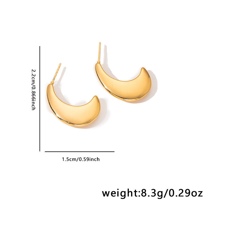 Geometric Ear Titanium Steel No Fading Exaggerated High-grade Light Luxury Earrings