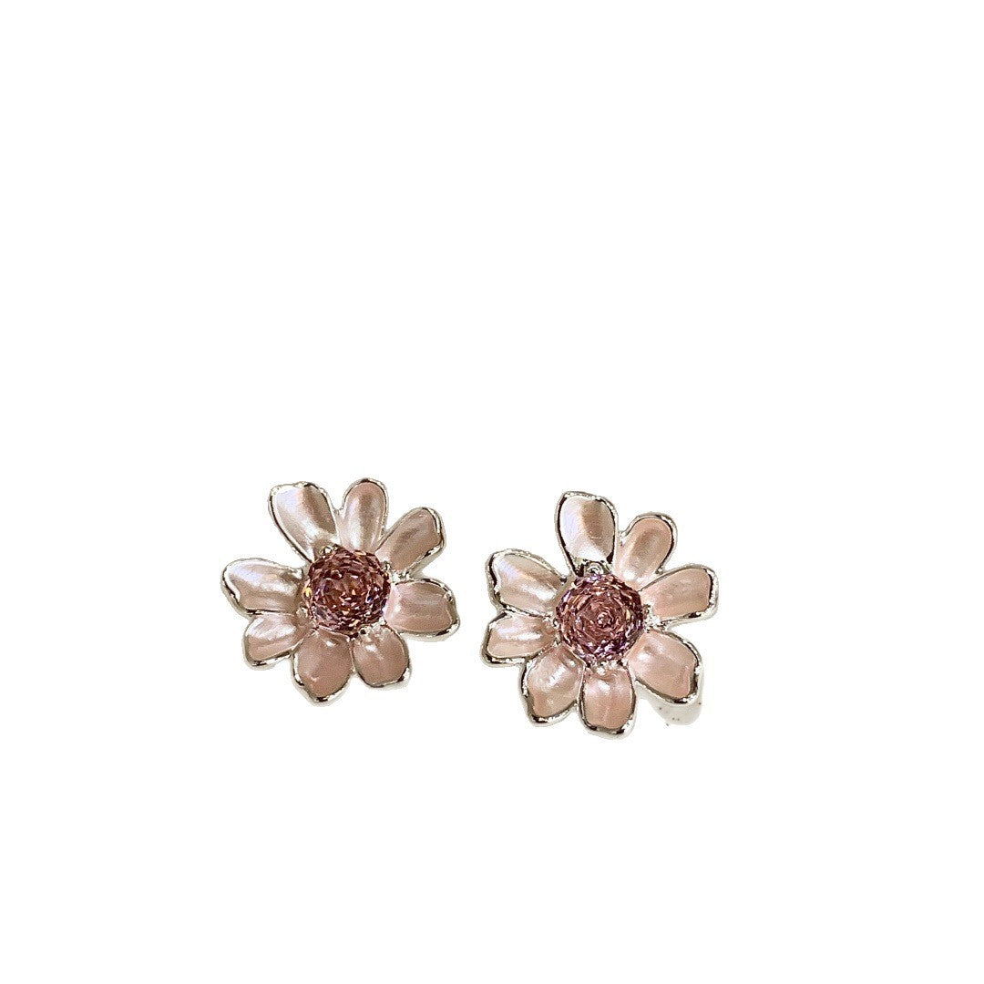 Fresh Sweet Gentle Temperament Versatile Sier Stud Earrings
