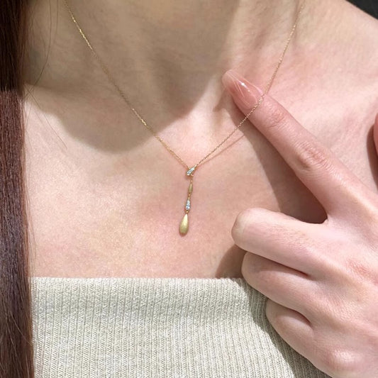 Water Drop Y-shaped Light Luxury Temperament High-grade Cold Wind Clavicle Necklace