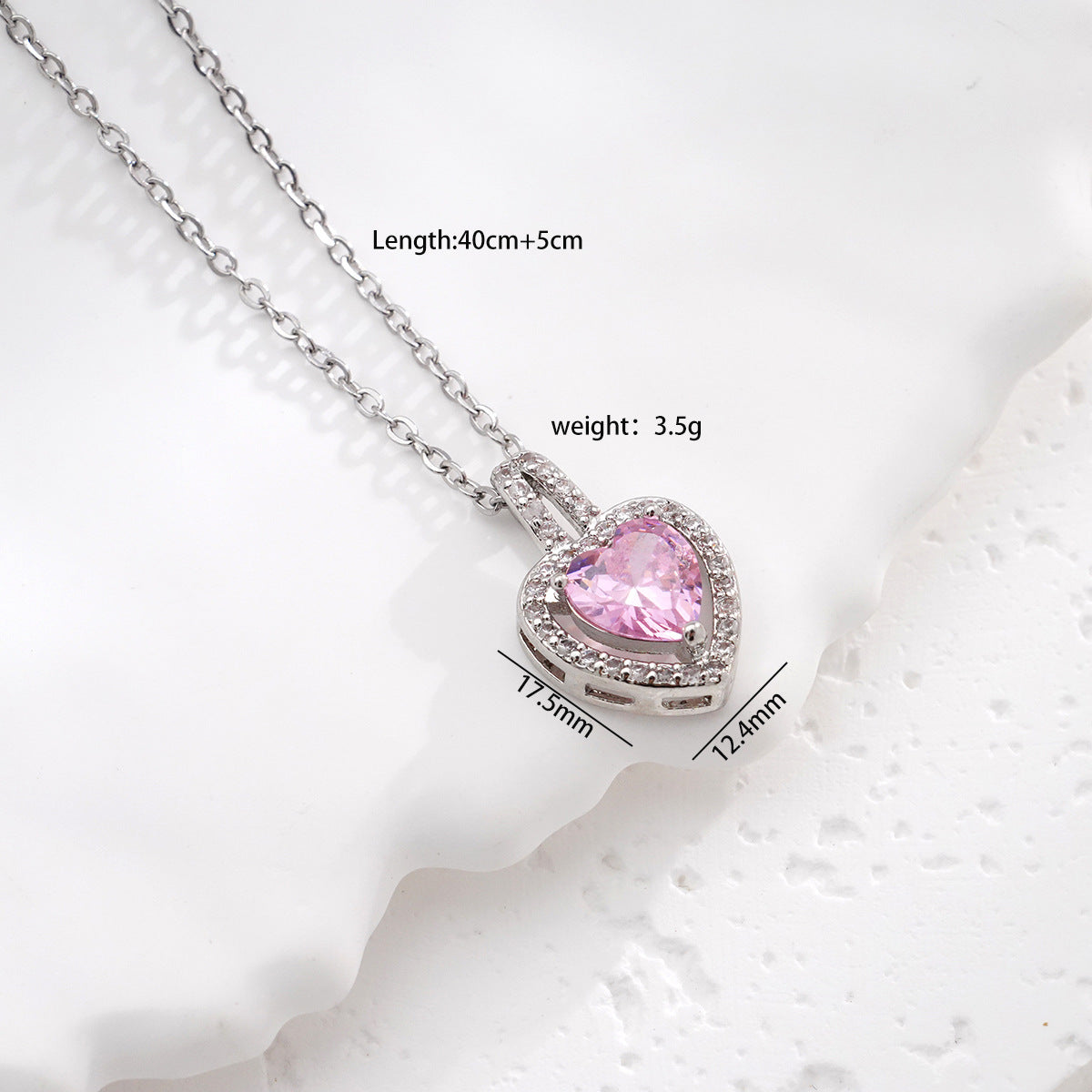 Women's Inlaid Zircon Fashion Heart-shaped Water Drop Necklaces