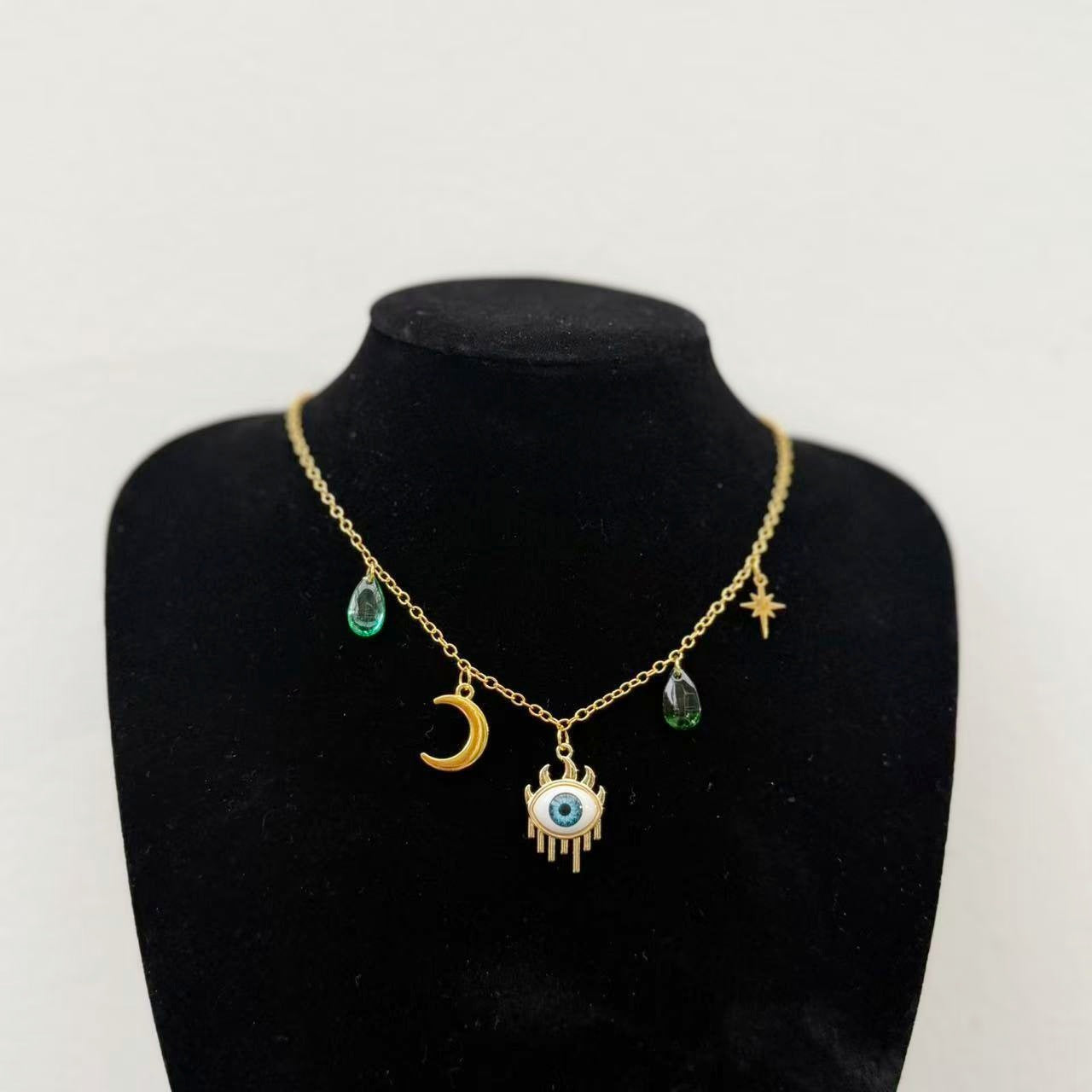 Star Moon Gold Turquoise Eye Devil's Necklaces