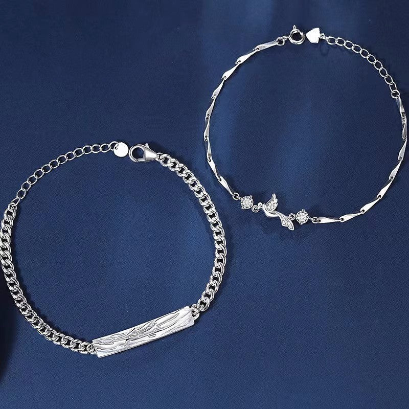 Has Met Locust Bird Couple Simple Design Valentine's Day Gift Bracelet
