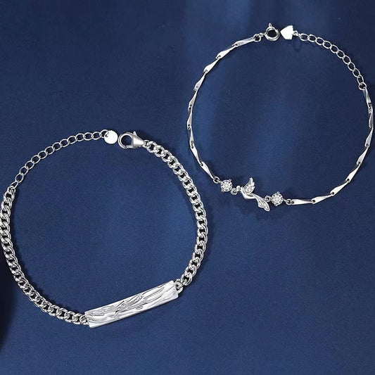 Has Met Locust Bird Couple Simple Design Valentine's Day Gift Bracelet