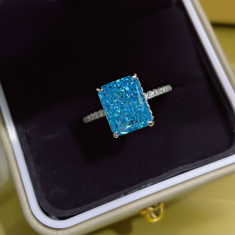 Women's Affordable Luxury Style Colored Gems Sterling Sier Rings