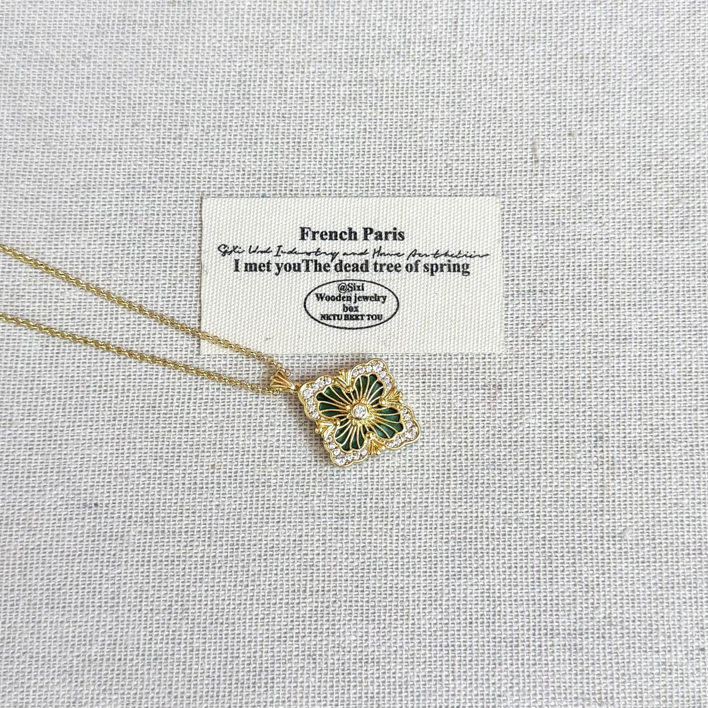 Women's Italian Brushed Cloth Clover Large Fritillary Clavicle Chain High-grade Necklace