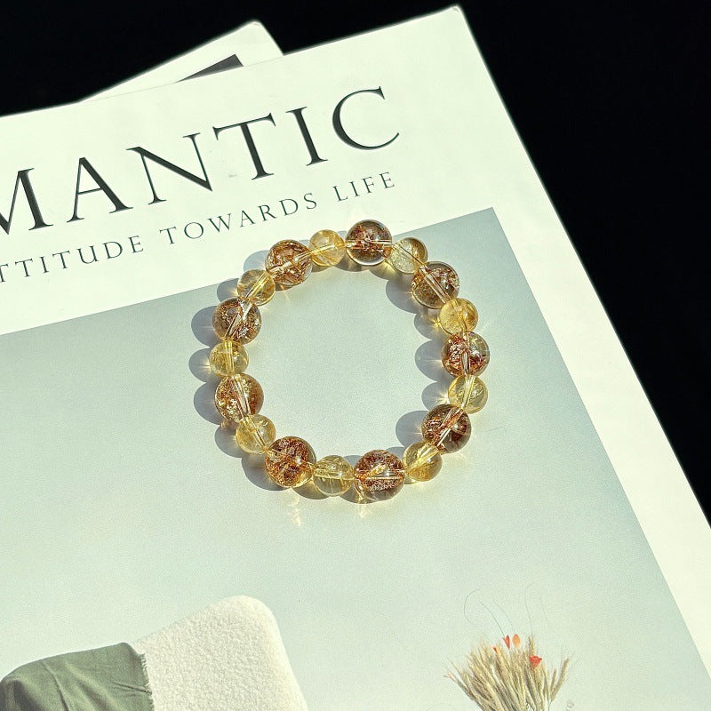 Gold Foil Plastic Flower Yellow Tower Crystal Series Female Affordable Bracelets