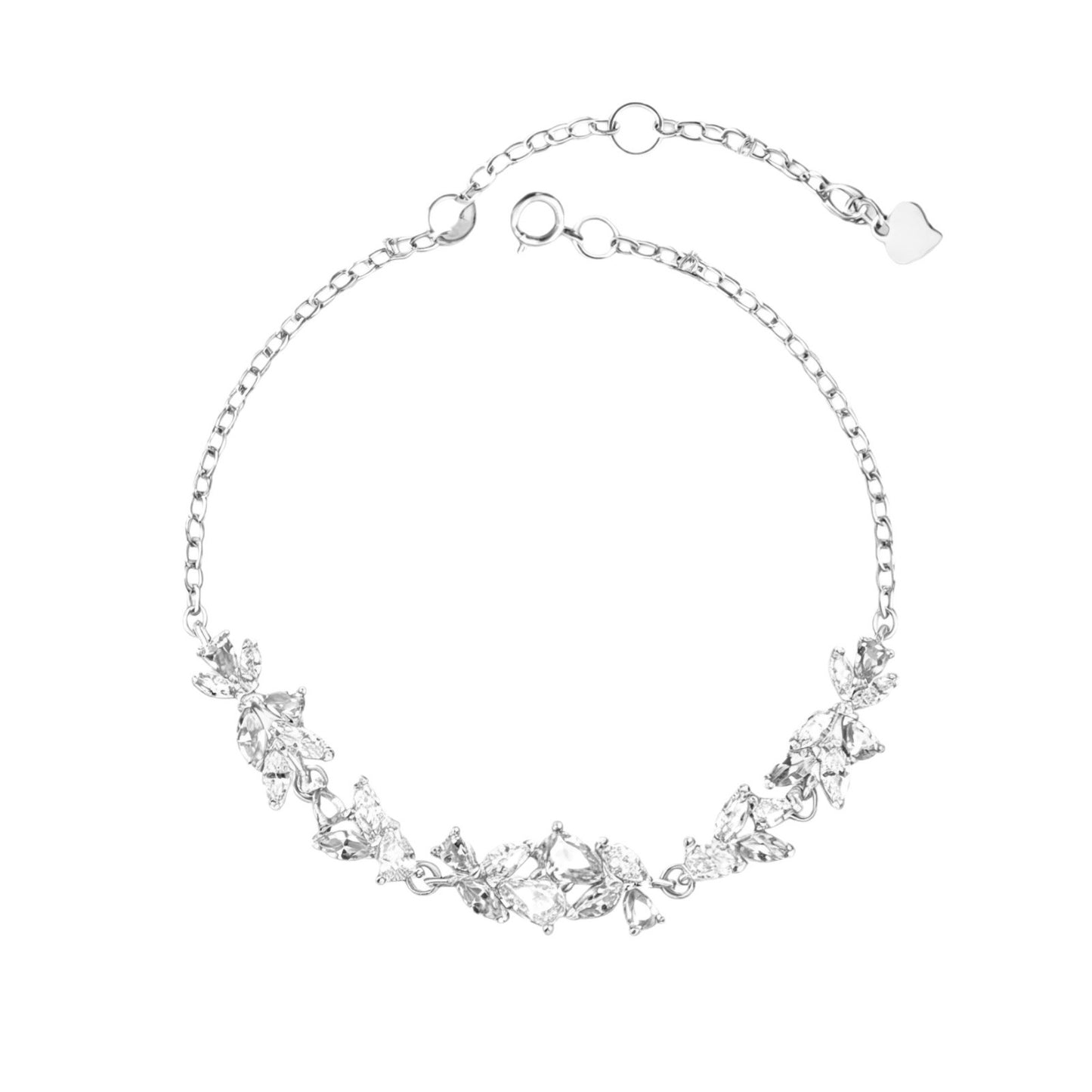 Sier Purple Diamond Wisteria Flower Smile Female Sterling Design Birthday Bracelet