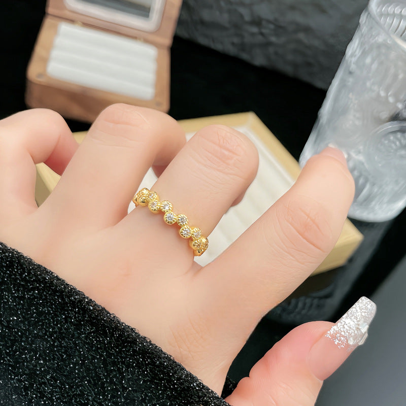 Pear-shaped Zircon Stylish Opening Female Cold Rings