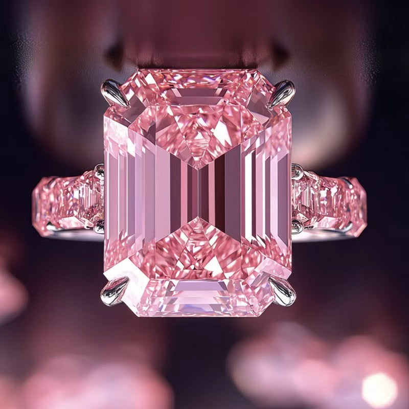 Popular Fashion Big Rectangular Marriage Engagement Ring