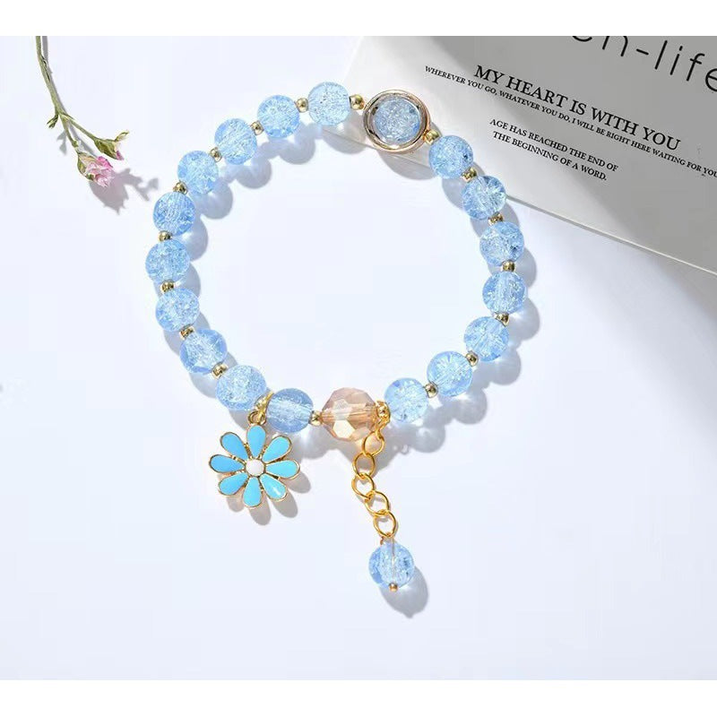 Female Aquamarine Gray Moonlight Natural Crystal Bracelet