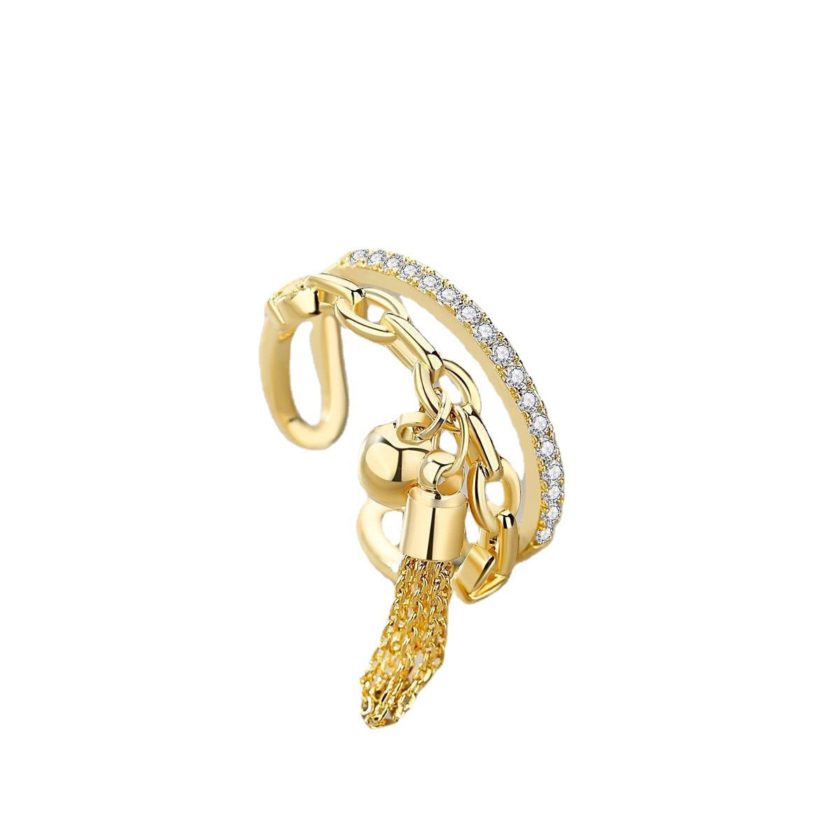 Style Yarn Ball Tassel Open Female Minority Simple Ring