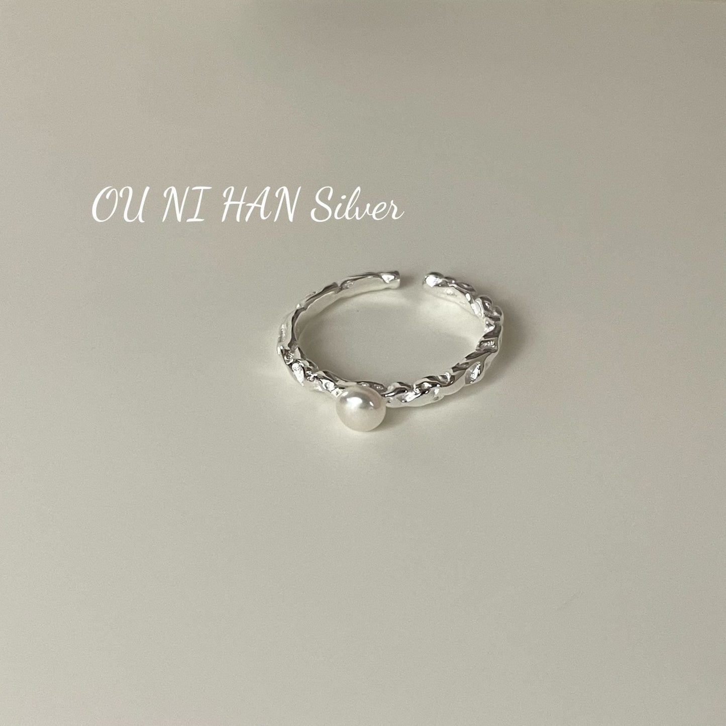 Sterling Sier Texture Simple Twin Design Rings