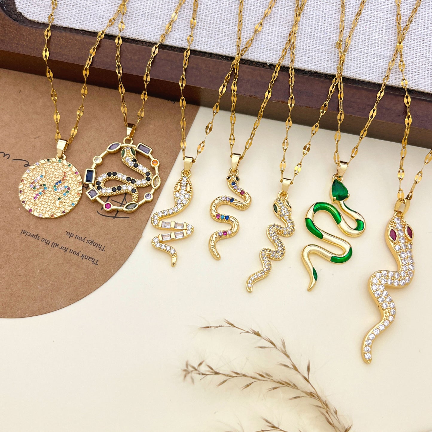 Snake-shaped Copper Female Fashion Personalized Minority Necklaces
