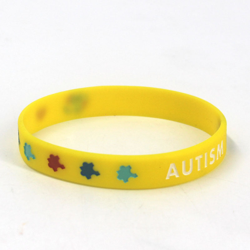 Concave Printing Color Filling Puzzle Incentive Propaganda Body Healthy Silicone Bracelet