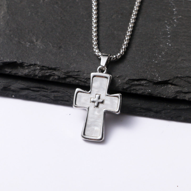 Women's & Men's Cross Fashionable Titanium Steel Design Hip Necklaces