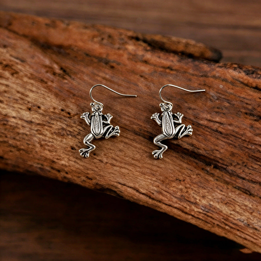 Women's Style Love Of Butterfly Hollow Drop-shaped Personality Frog Elegant Minority Earrings