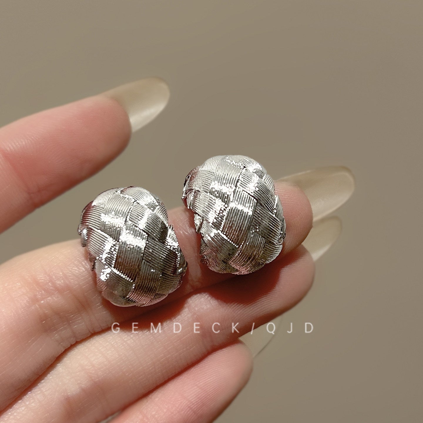 French Retro Sier Woven Brushed Texture Light Luxury High Sense Rings