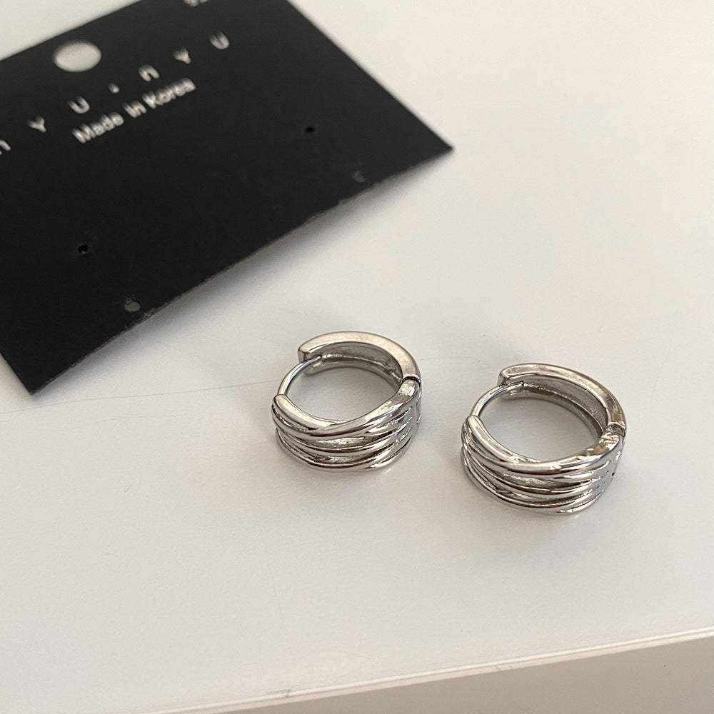 Women's Simple Cold Style Metal Winding For Earrings