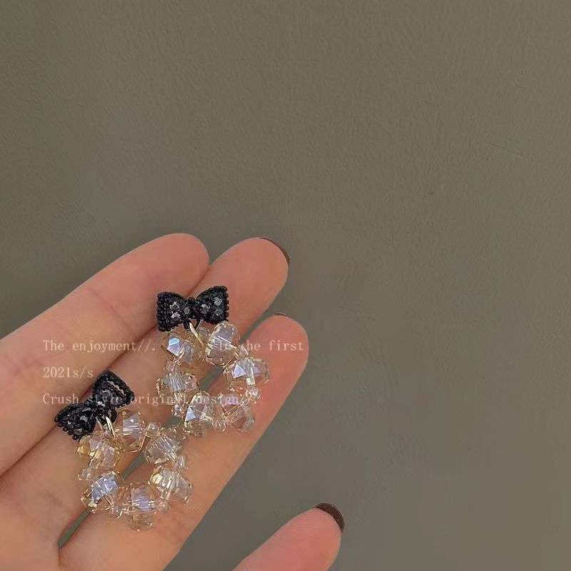 Women's Korean Style Sier Needle Elegant Pearl Love Heart Flowers Earrings