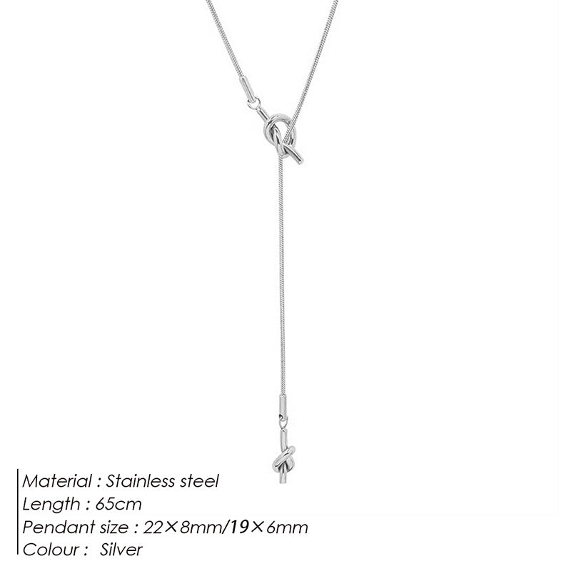 Long Sweater Chain Simple Design Stainless Steel Necklaces