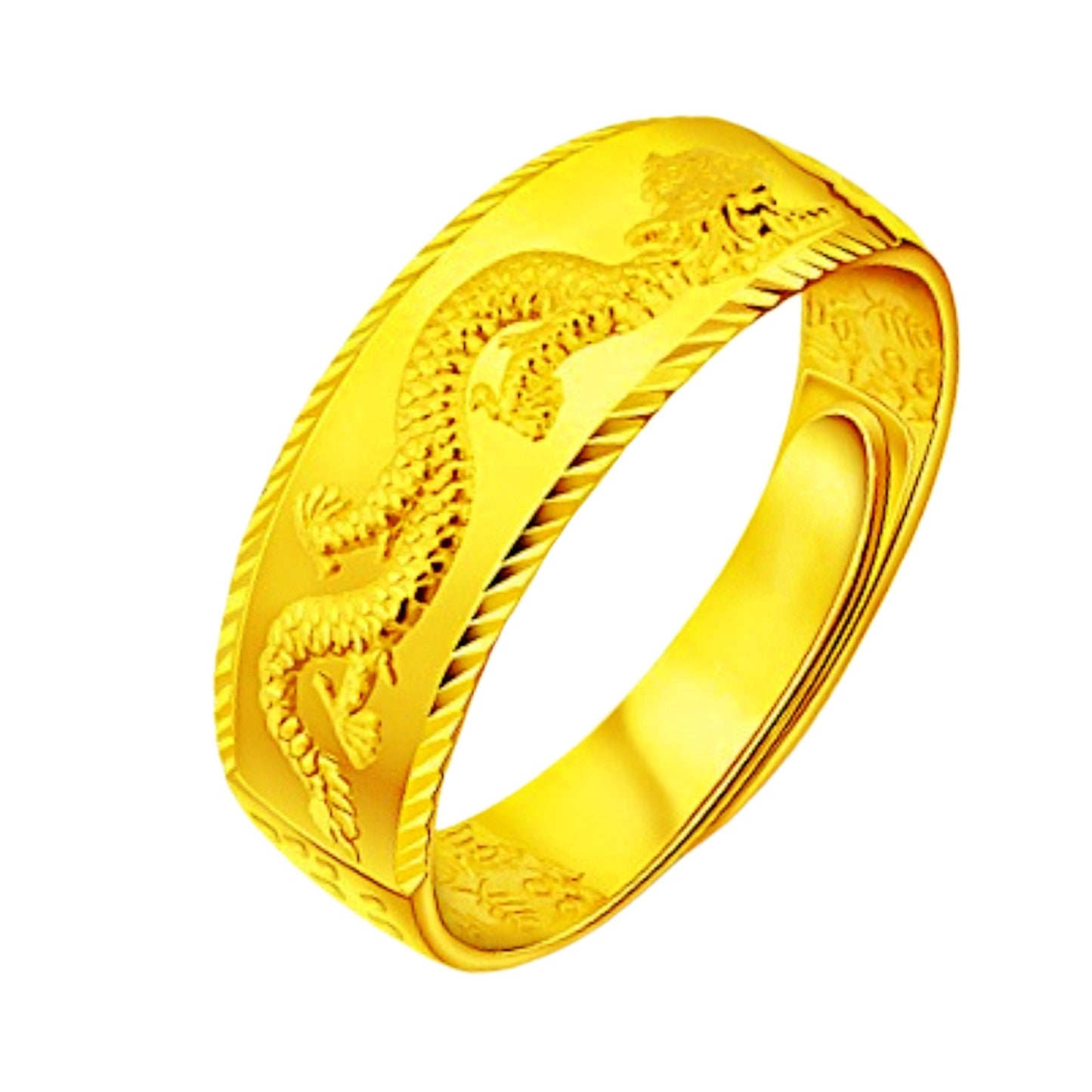 Men's Frosted Carven Design Flash Sand Surface Rings