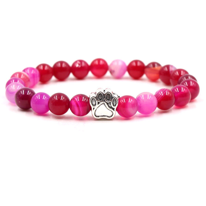 Holiday Gift Beaded Adjustable Foot Volcanic Rock Obsidian Turquoise Dog's Bracelets