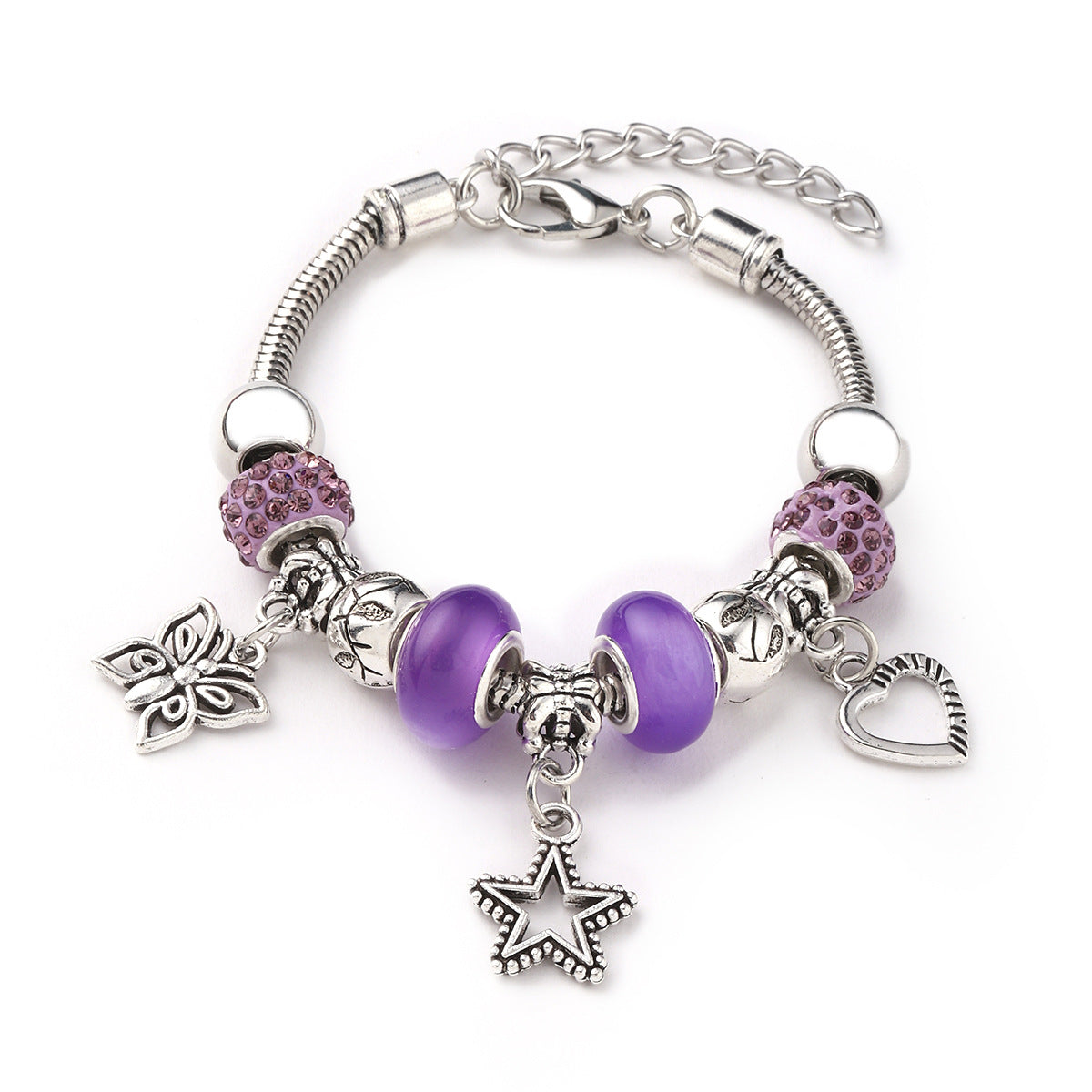 Glass Bead Small Elephant Lucky Tree Retro Transparent Bracelet