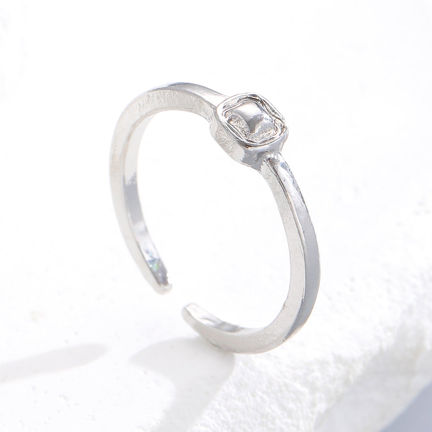 Sier Affordable Luxury Style Irregular Suit Geometric Fashion Design Sense Rings