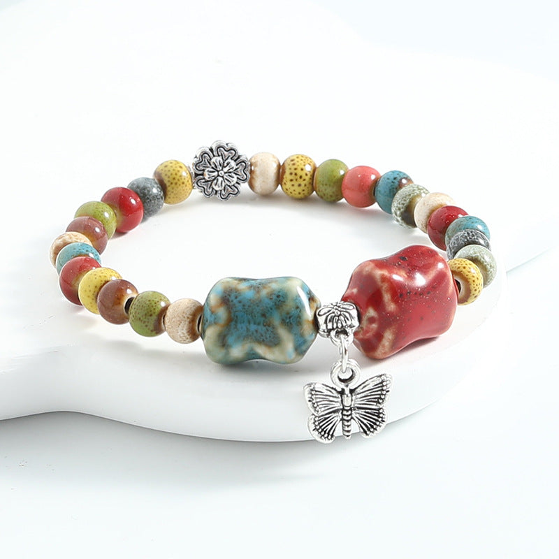 Ethnic Style Ceramic Beaded Artistic Ancient Bracelet