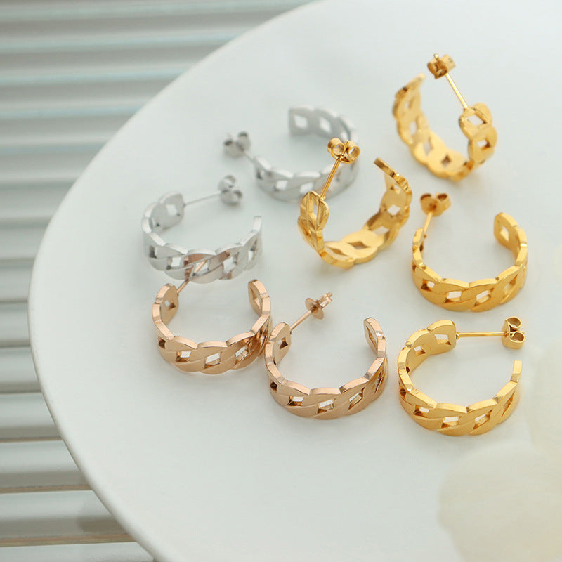 Fashion Design Sense Type Twist Titanium Steel Rings