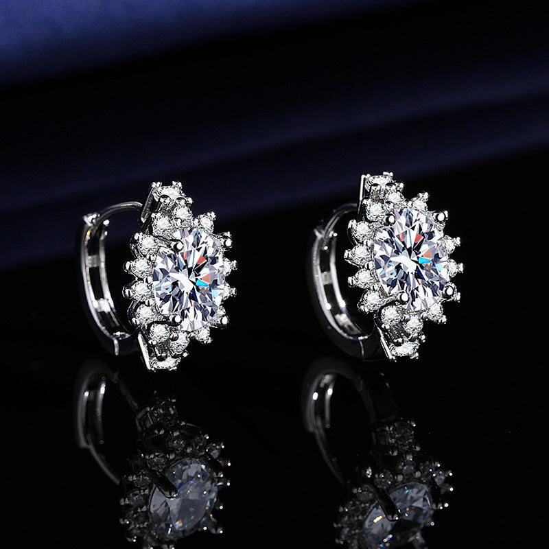 Live Broadcast Female Karat Fashion Elegant Zircon Ear Buckle