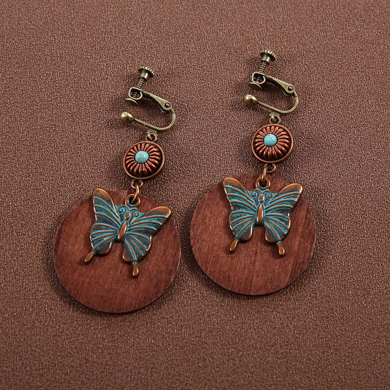 Ethnic Style Butterfly Retro Long Tassel Earrings