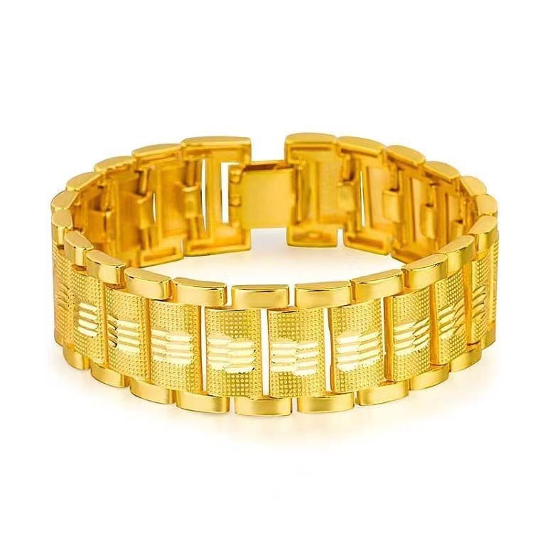 Women's & Men's Alluvial Gold Artificial Special Interest Light Luxury High-grade Wedding Watch Bracelet