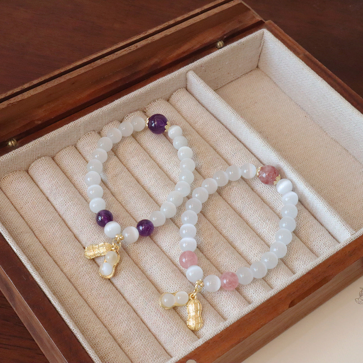 Opal Peace Buckle Beaded National Fashion Chinese Style Design Bead Bracelets