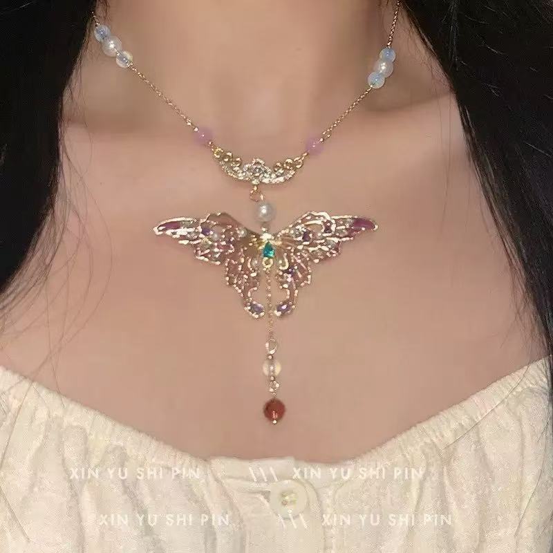 Sweet Cool Hot Butterfly Tassel Female Punk Retro Necklet Necklaces