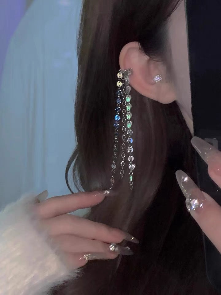 Tassel Ear Clip Vintage Court Style Rings